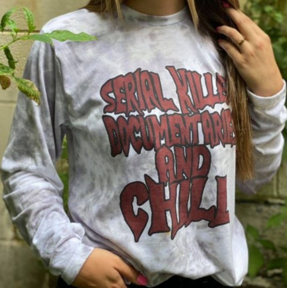 Women's Long Sleeve Serial Killer Documentary and Chill Shirt